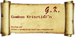 Gombos Krisztián névjegykártya